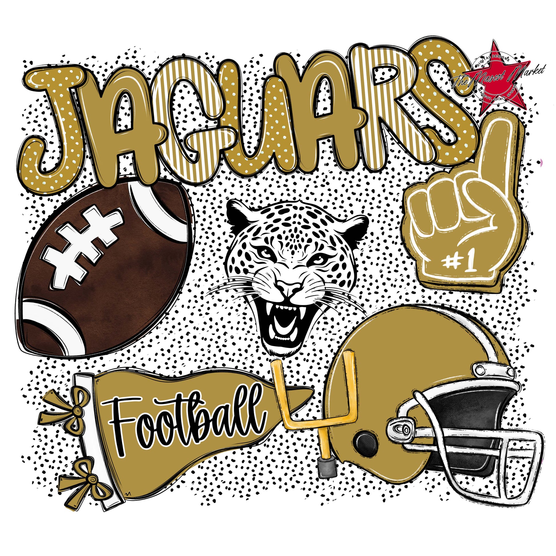 Jaguars Football Spirit-Gold