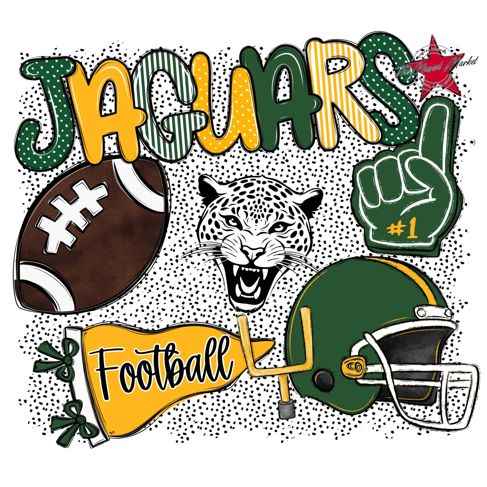 Jaguars Football Spirit-Green & Yellow