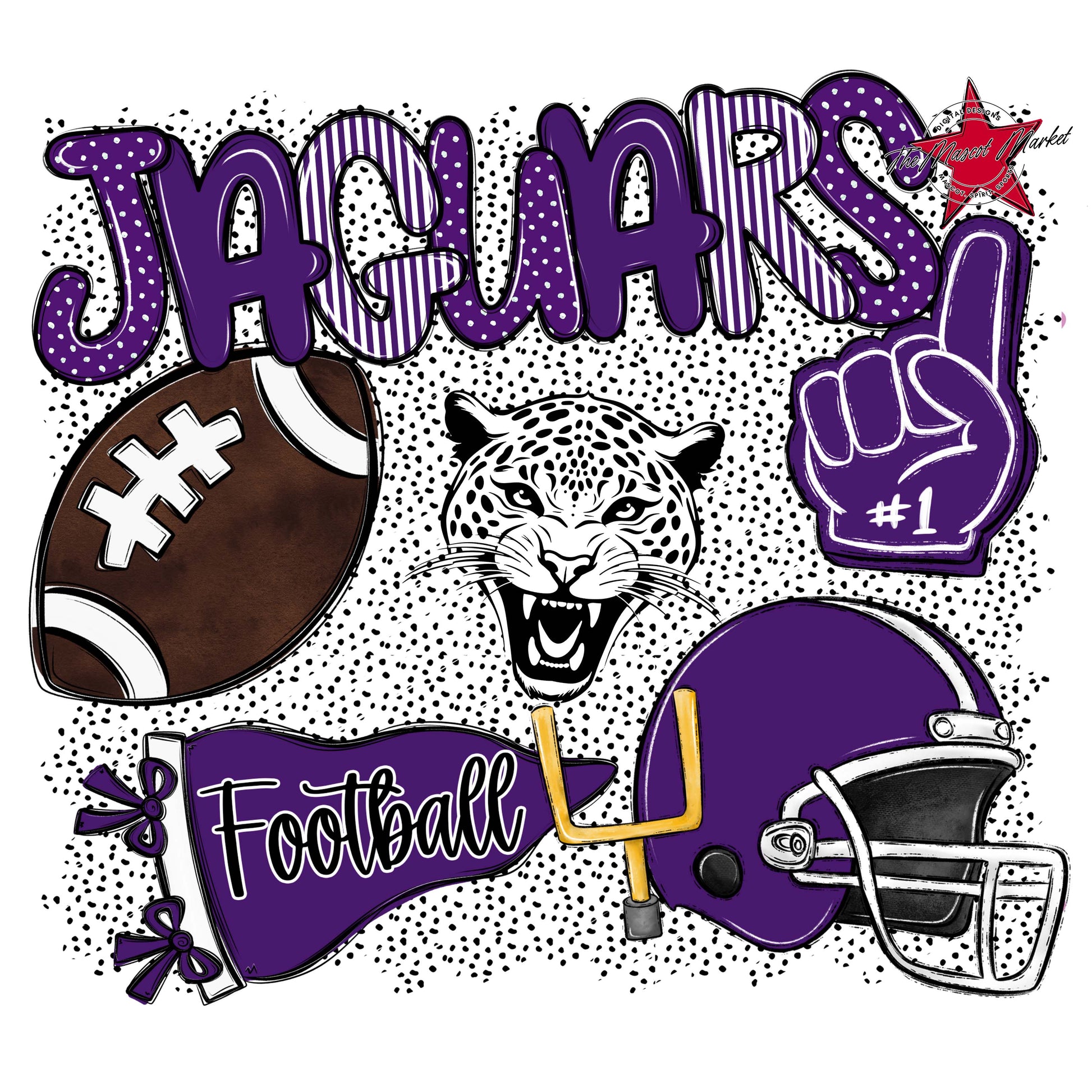 Jaguars Football Spirit-Purple