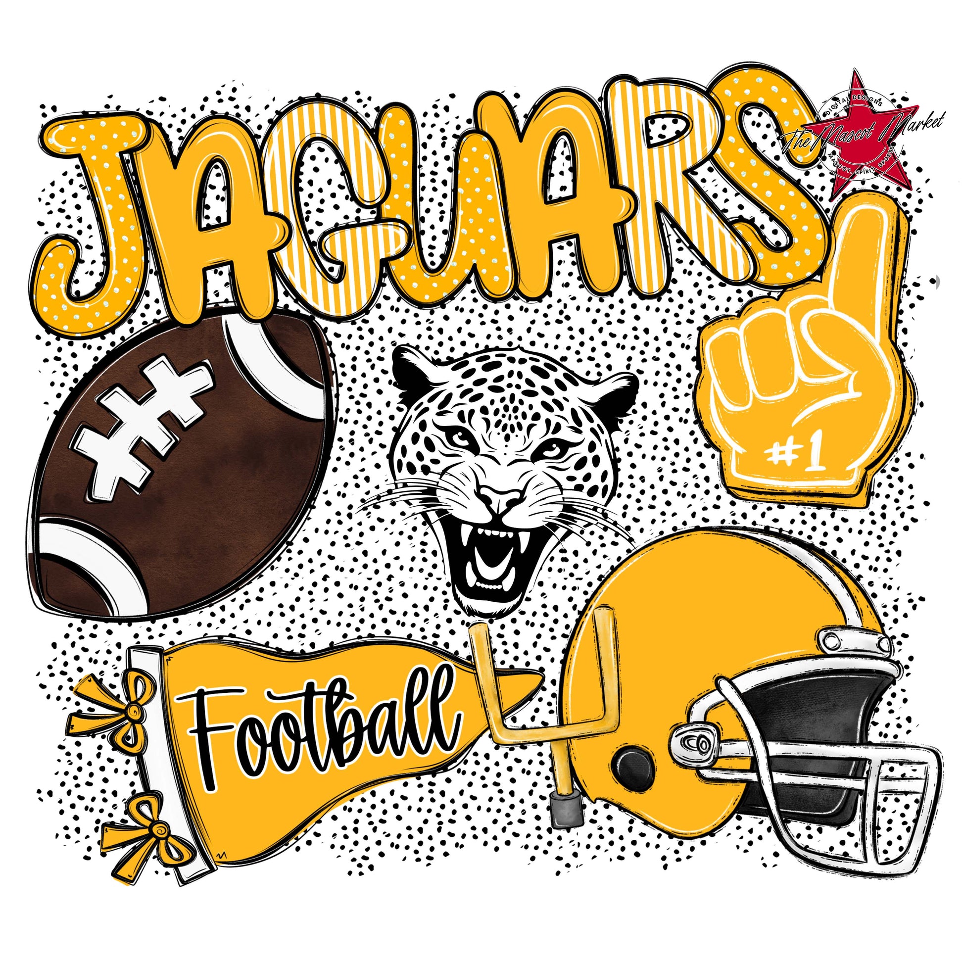 Jaguars Football Spirit-Yellow