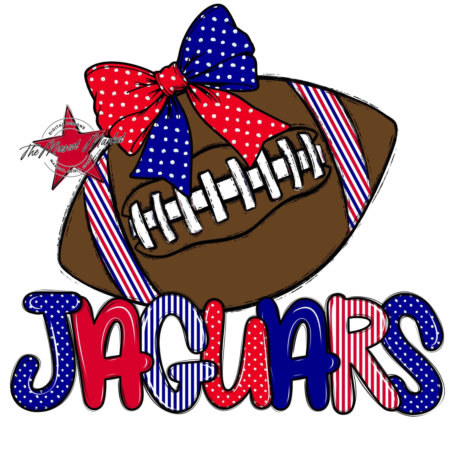 Jaguars Football Spirit Design-Blue & Red