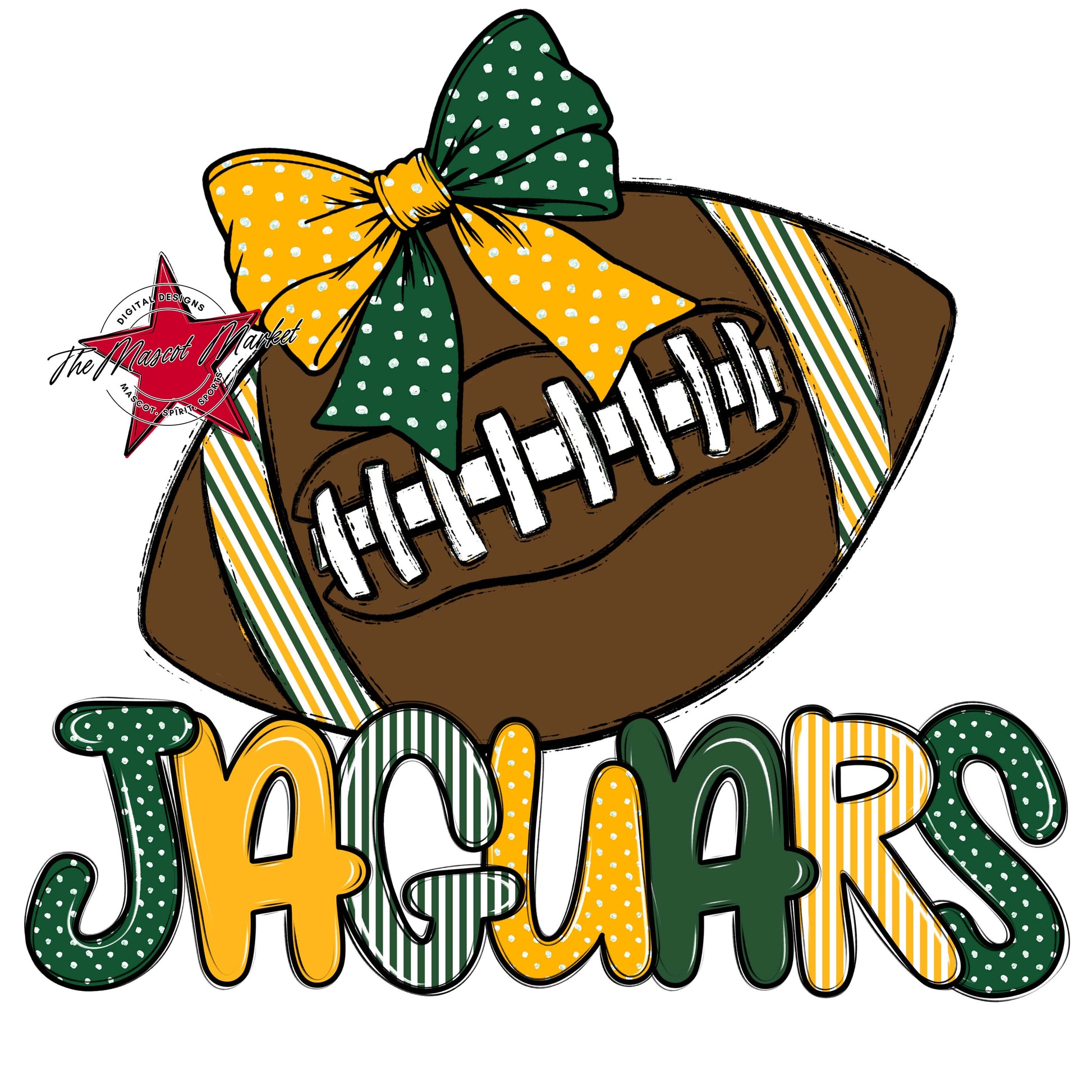 Jaguars Football Spirit Design-Green & Yellow