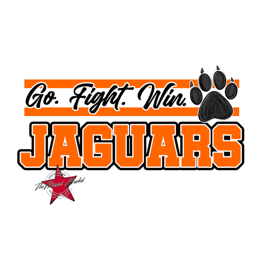 Jaguars Go Fight Win Mascot Lines-Orange