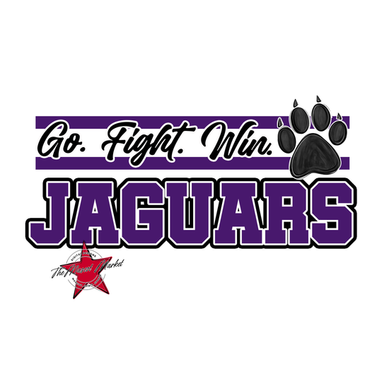 Jaguars Go Fight Win Mascot Lines-Purple