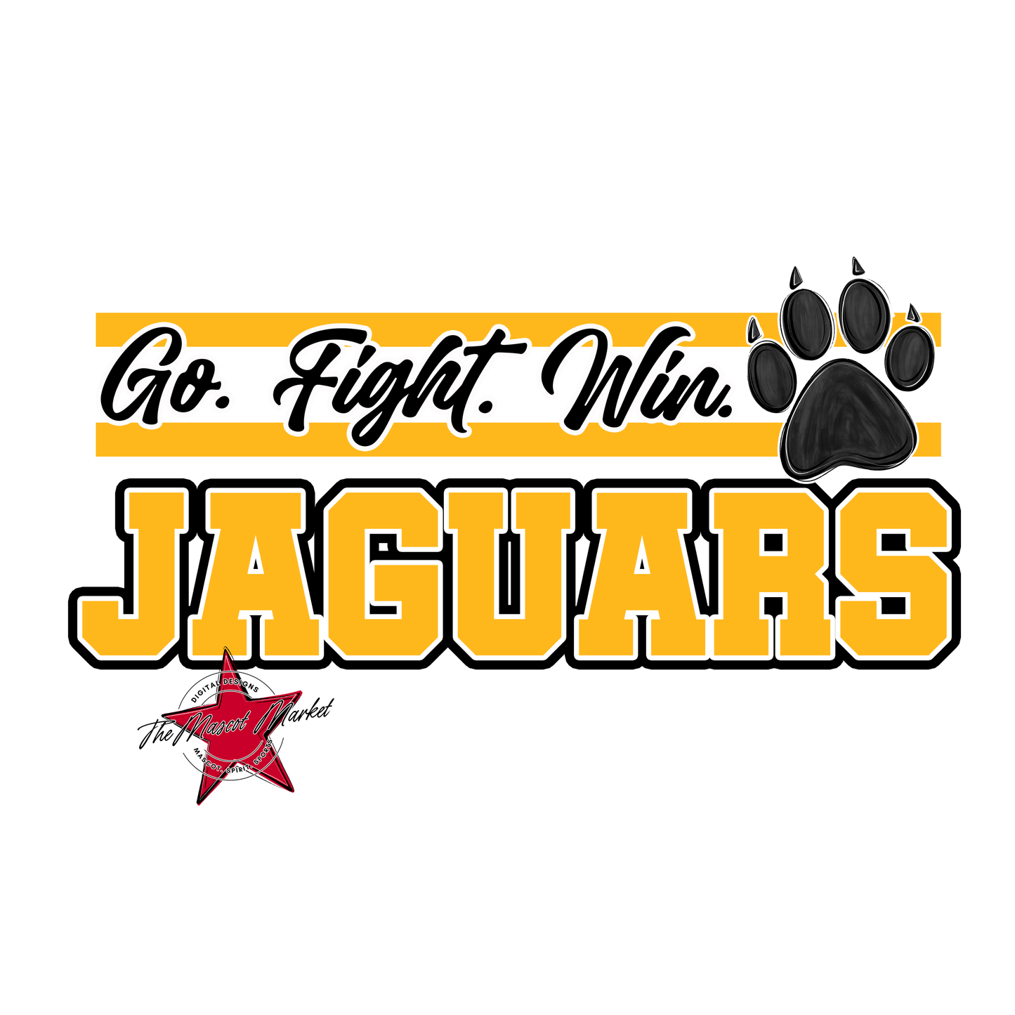 Jaguars Go Fight Win Mascot Lines-Yellow