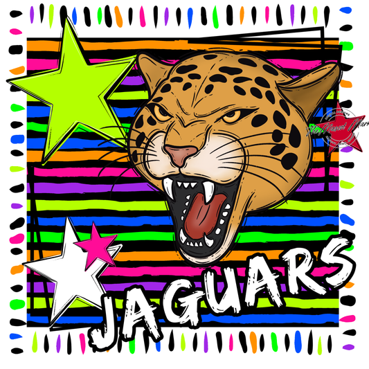 Jaguars Mascot Frame-Neon Black