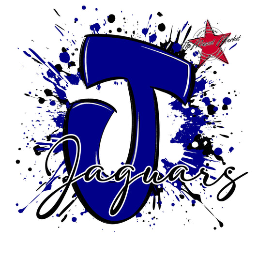 Jaguars Mascot Splatter-Blue