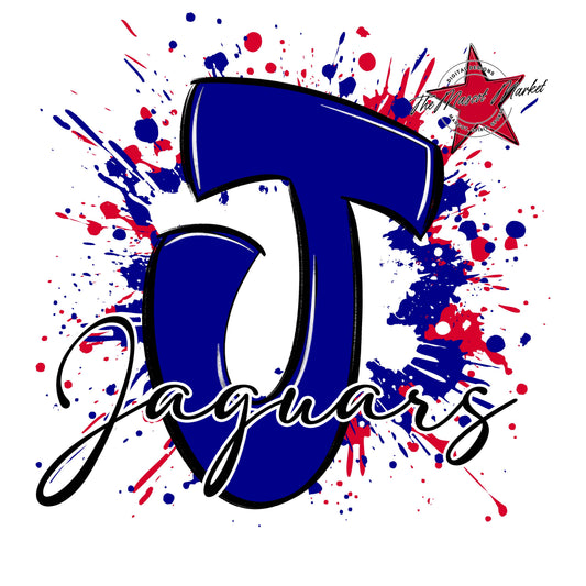 Jaguars Mascot Splatter-Blue & Red