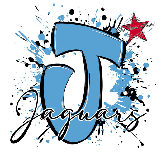 Jaguars Mascot Splatter-Carolina Blue