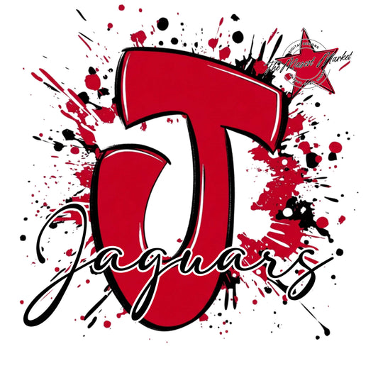 Jaguars Mascot Splatter-Red