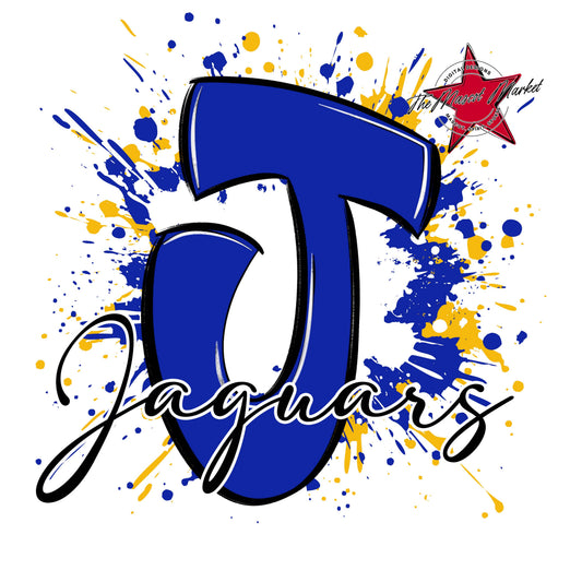 Jaguars Mascot Splatter-Royal Blue & Yellow
