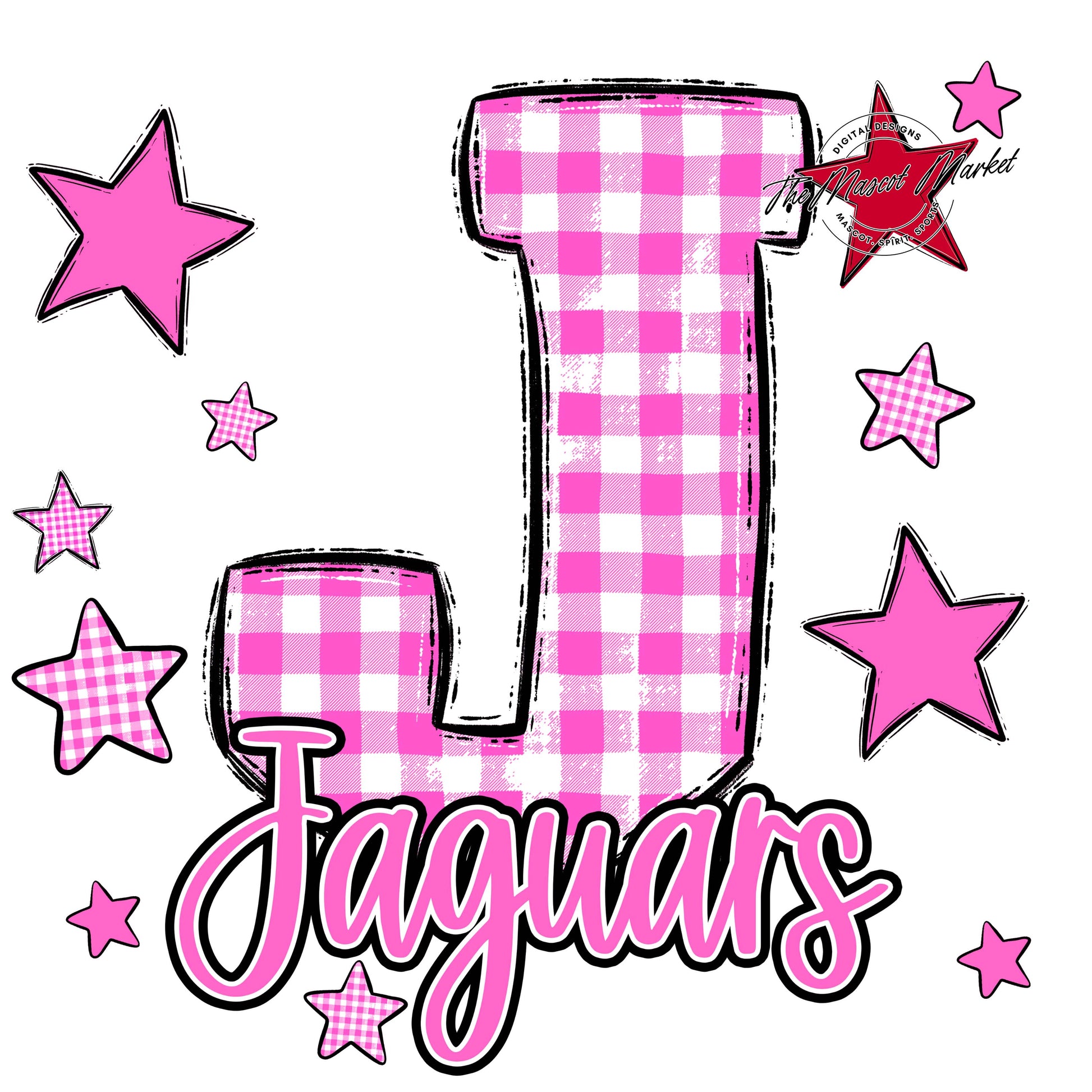 Jaguars Plaid Star Design-Baby Pink
