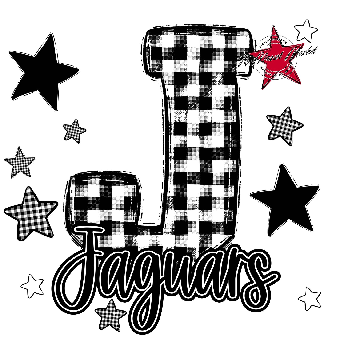 Jaguars Plaid Star Design-Black