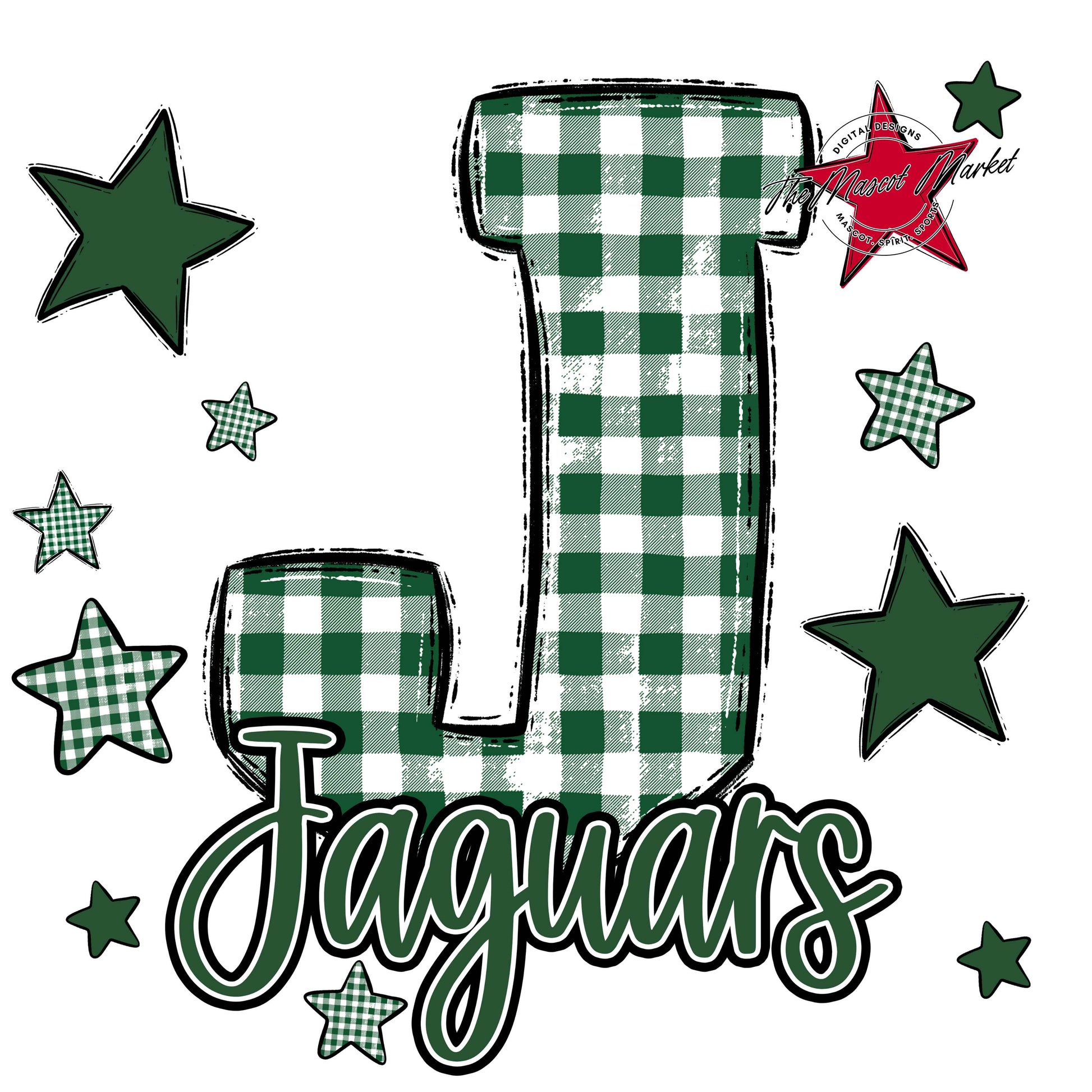Jaguars Plaid Star Design-Green