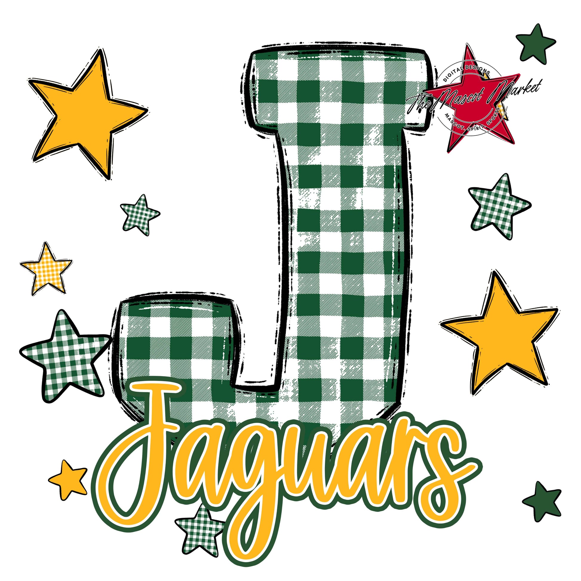 Jaguars Plaid Star Design-Green & Yellow