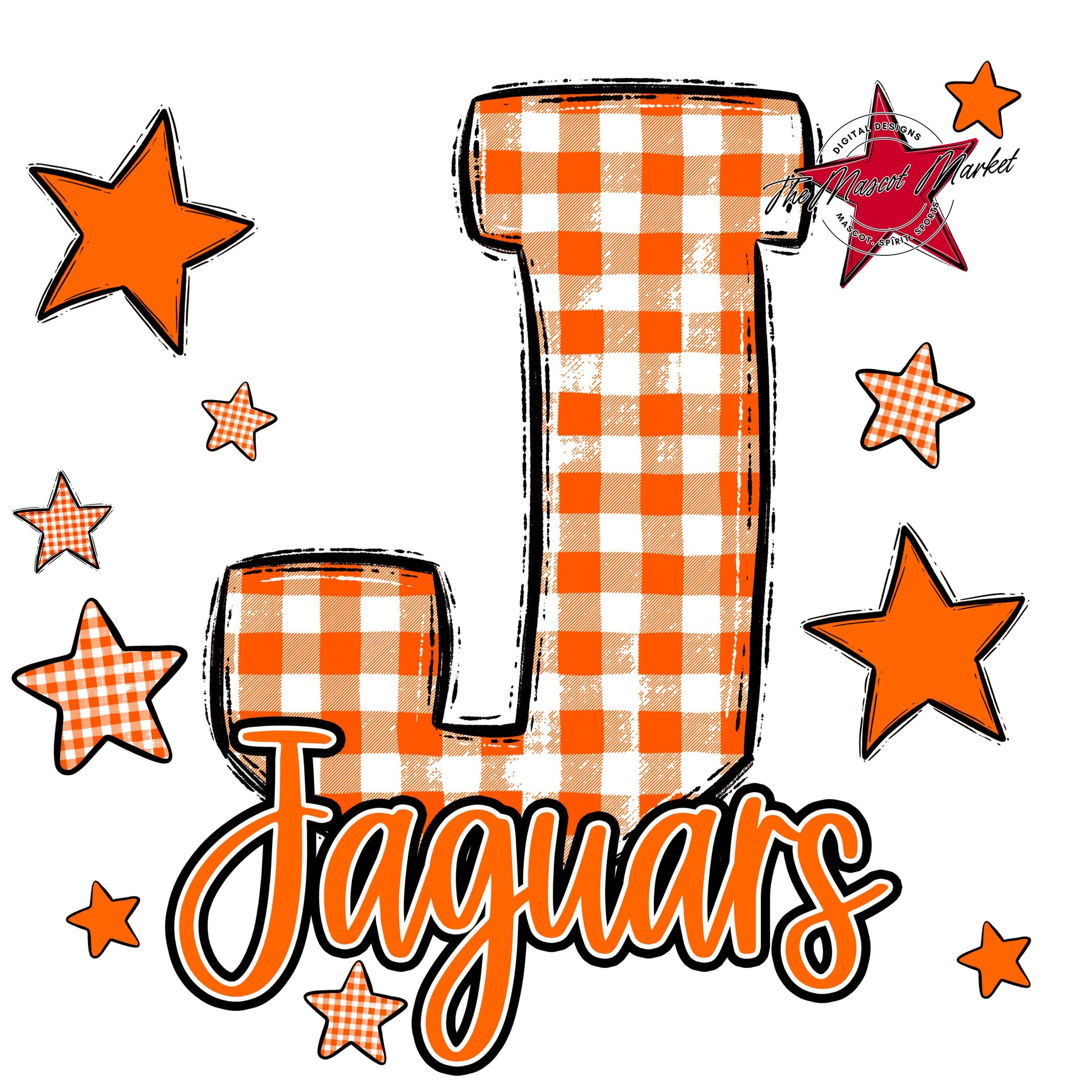 Jaguars Plaid Star Design-Orange