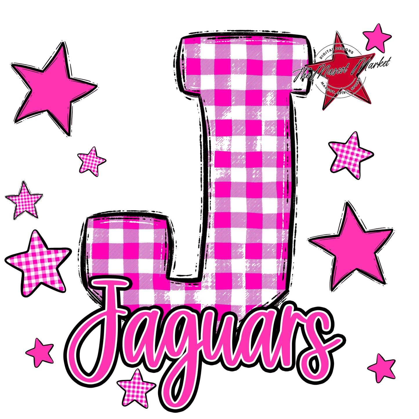 Jaguars Plaid Star Design-Pink