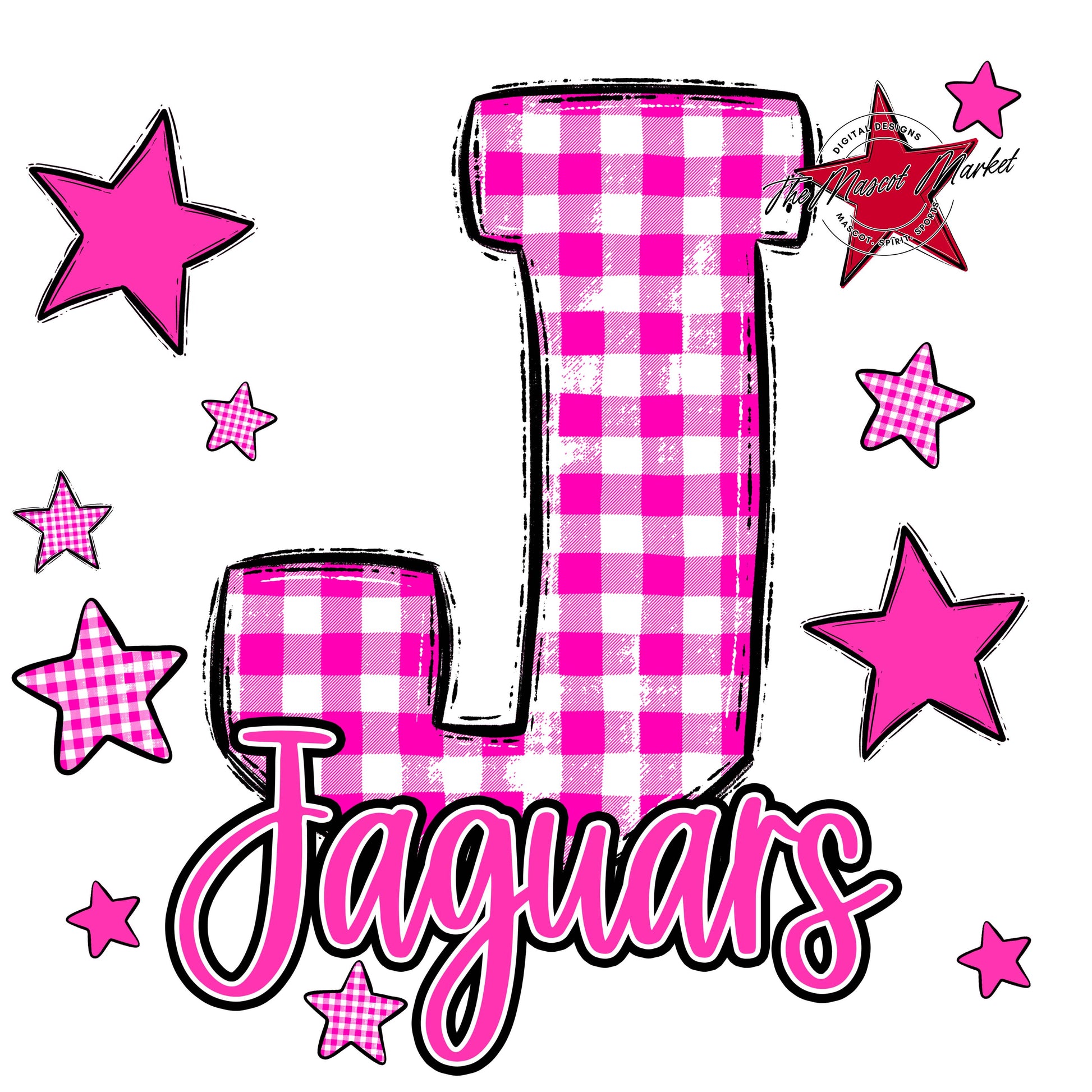 Jaguars Plaid Star Design-Pink