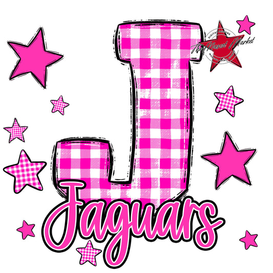 Jaguars Plaid Star Design-Pink