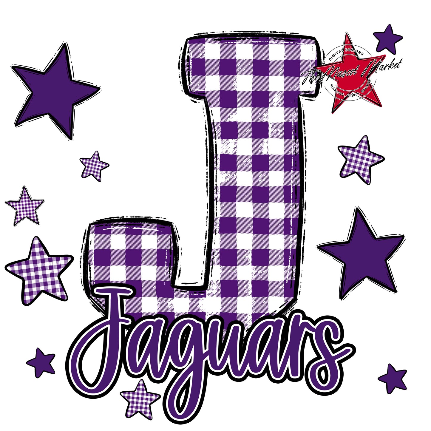 Jaguars Plaid Star Design-Purple