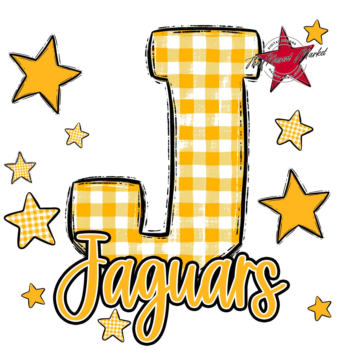 Jaguars Plaid Star Design-Yellow