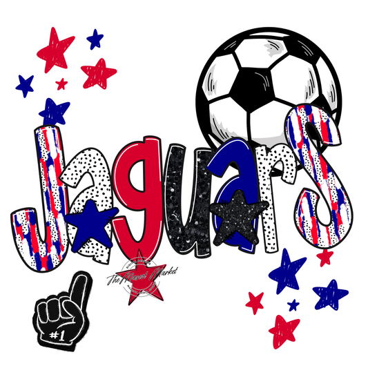 Jaguars Soccer Scrape-Blue-Red