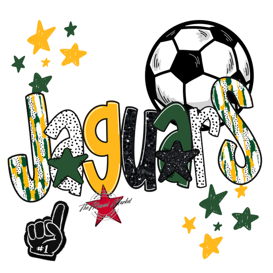 Jaguars Soccer Scrape-Green-Yellow