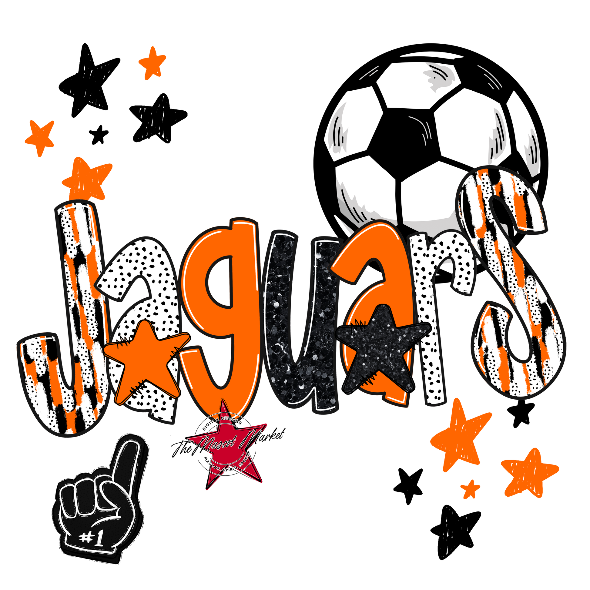 Jaguars Soccer Scrape-Orange