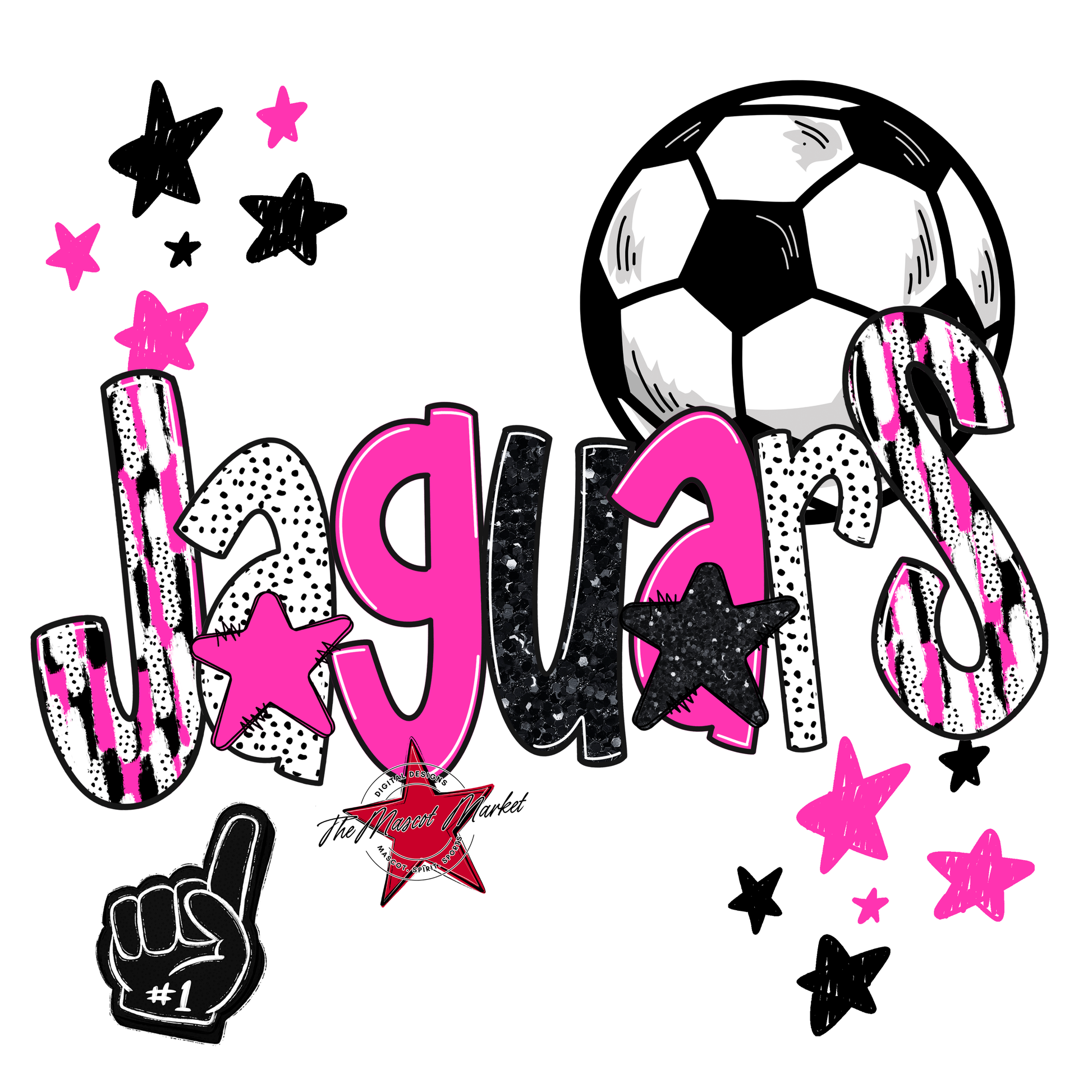Jaguars Soccer Scrape-Pink