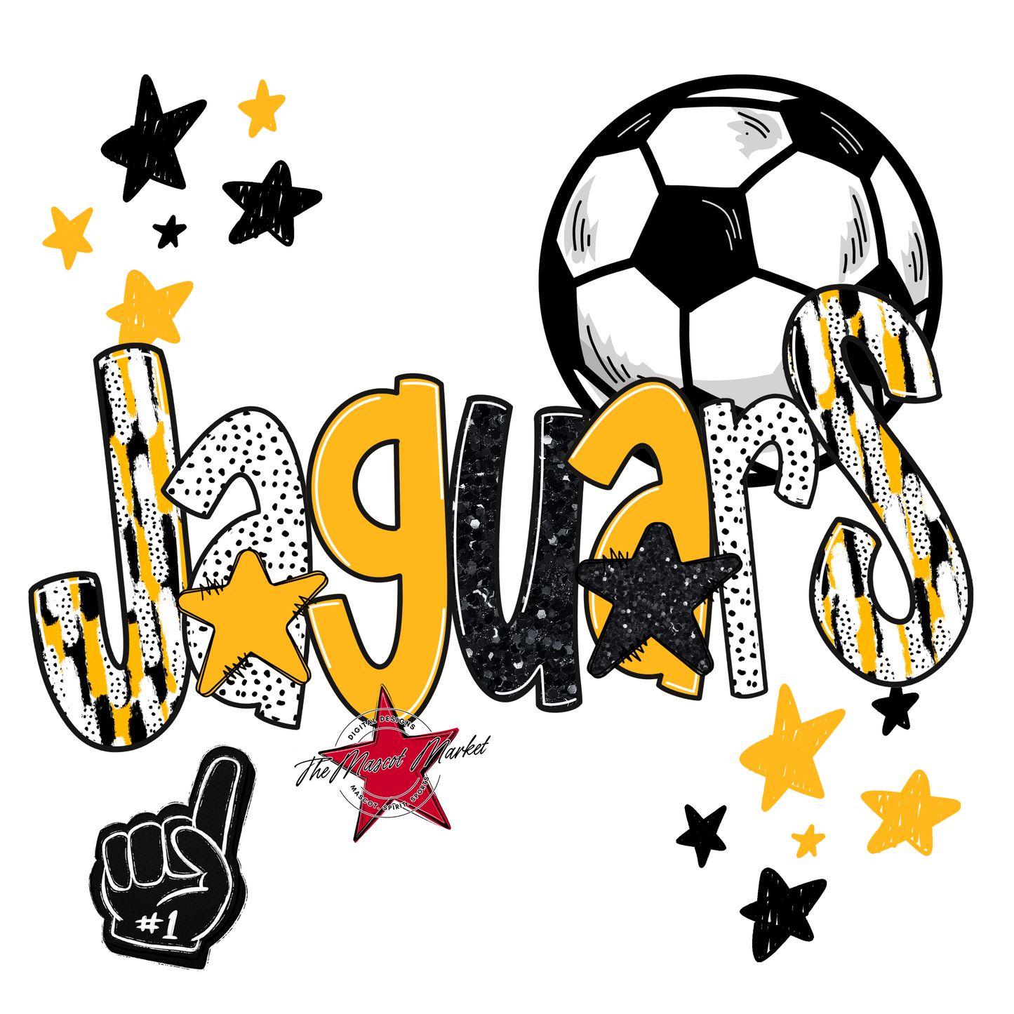 Jaguars Soccer Scrape-Yellow