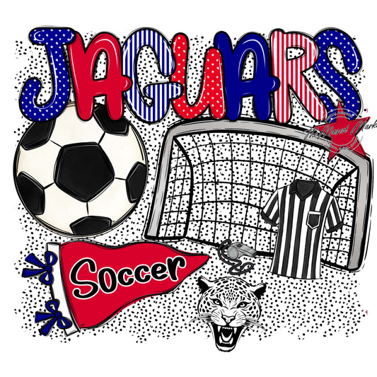 Jaguars Soccer Spirit-Blue & Red