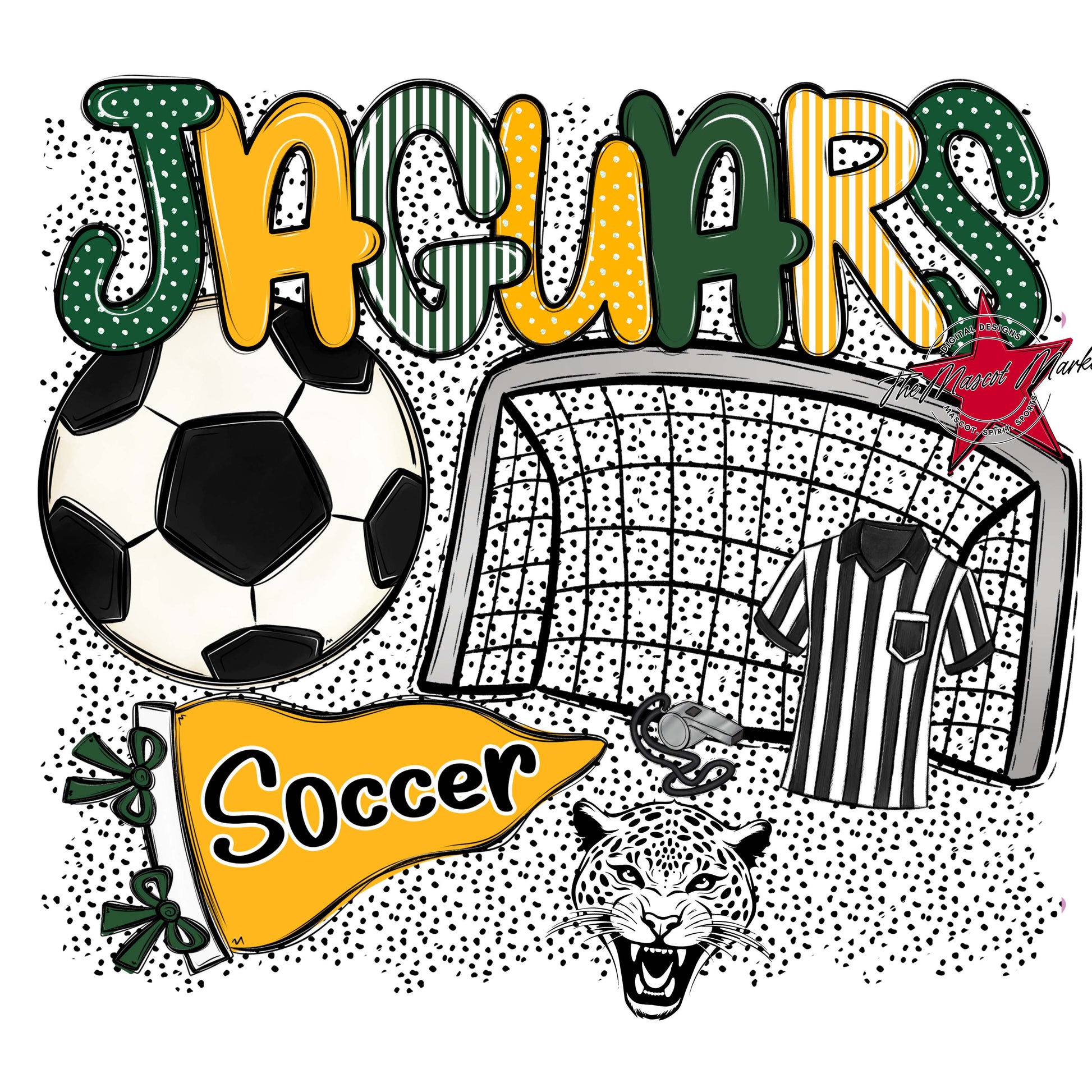 Jaguars Soccer Spirit-Green & Yellow