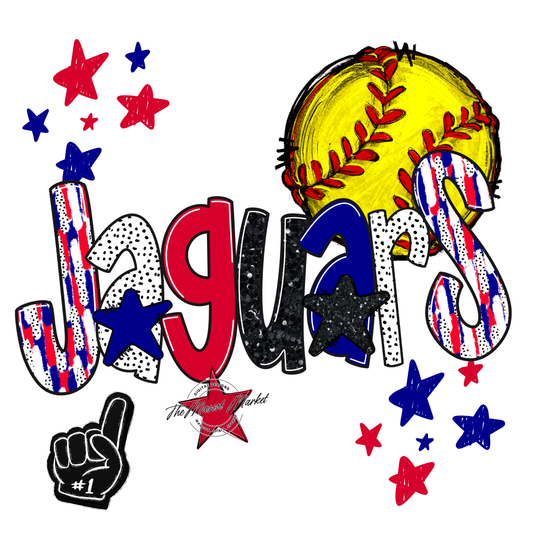 Jaguars Softball Scrape-Blue-Red