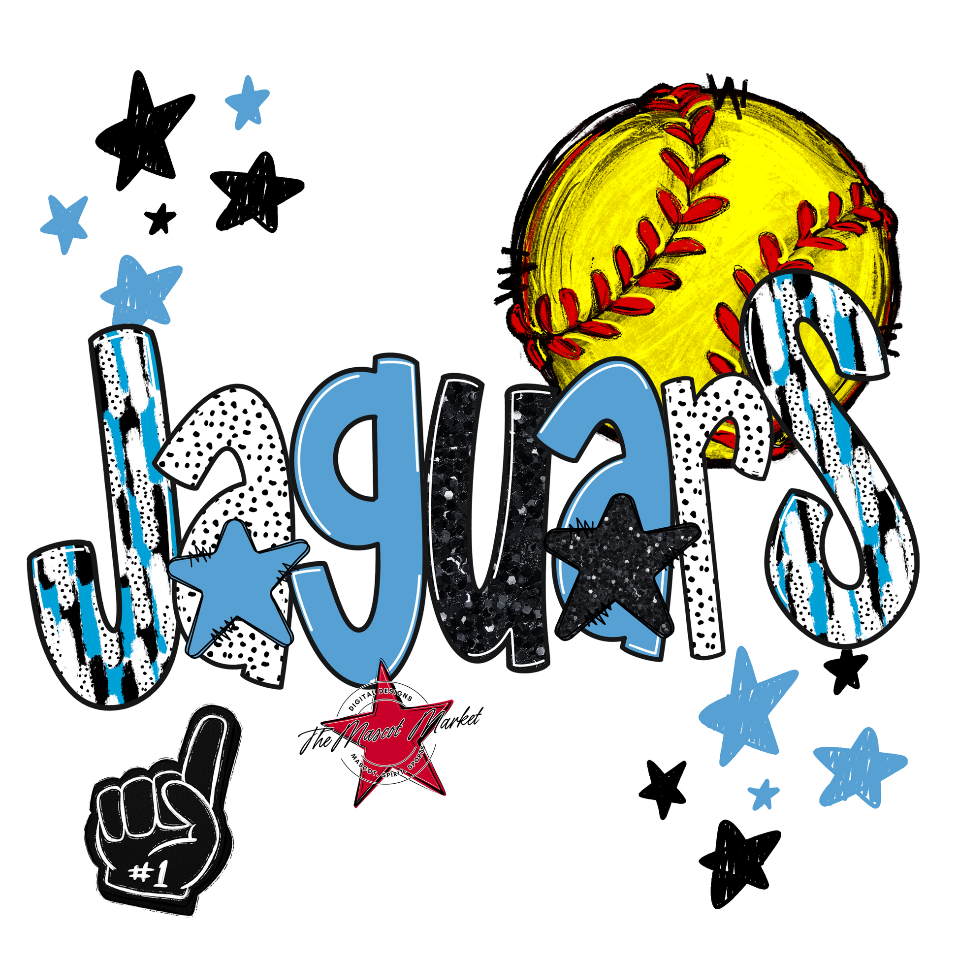 Jaguars Softball Scrape-Carolina Blue
