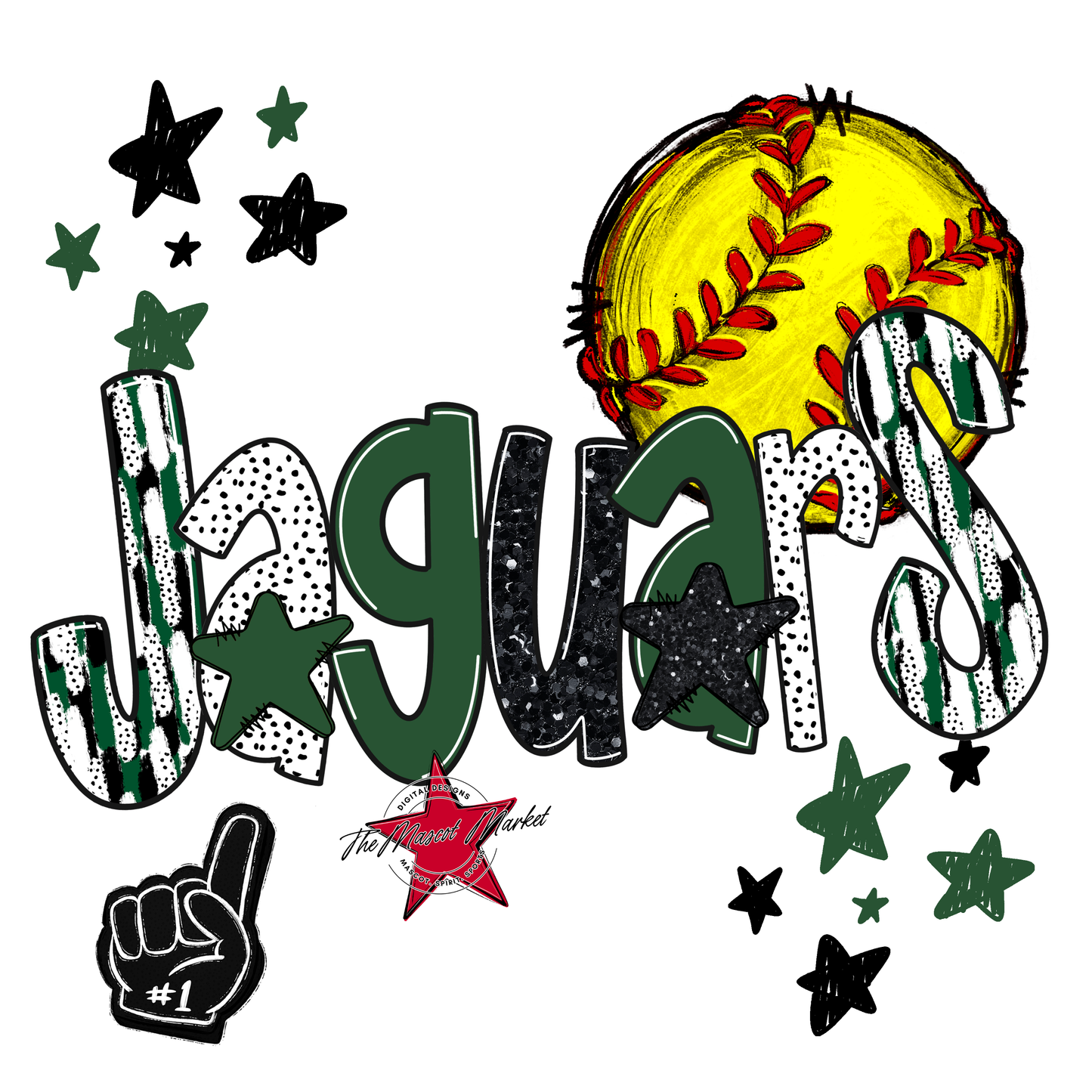 Jaguars Softball Scrape-Green