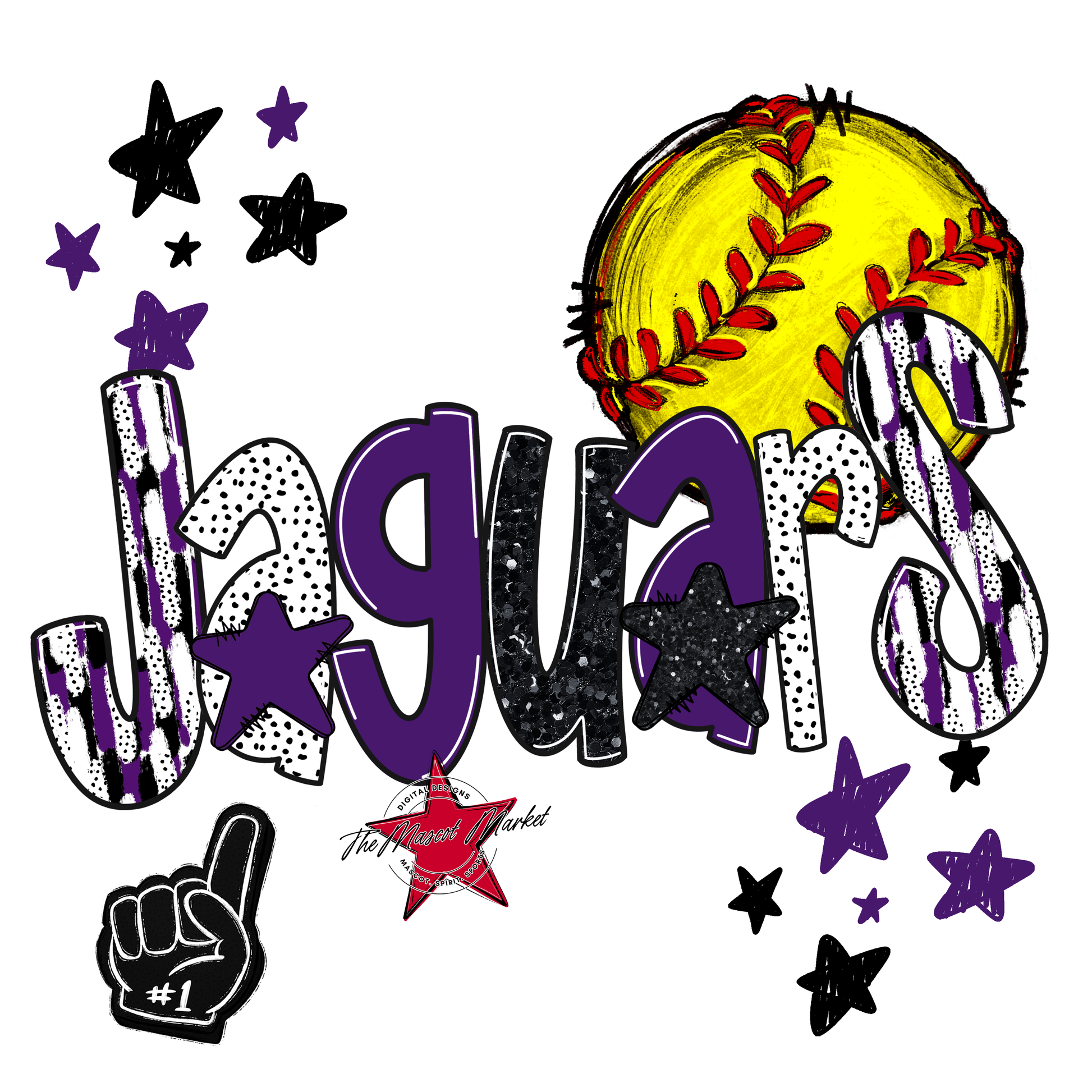 Jaguars Softball Scrape-Purple