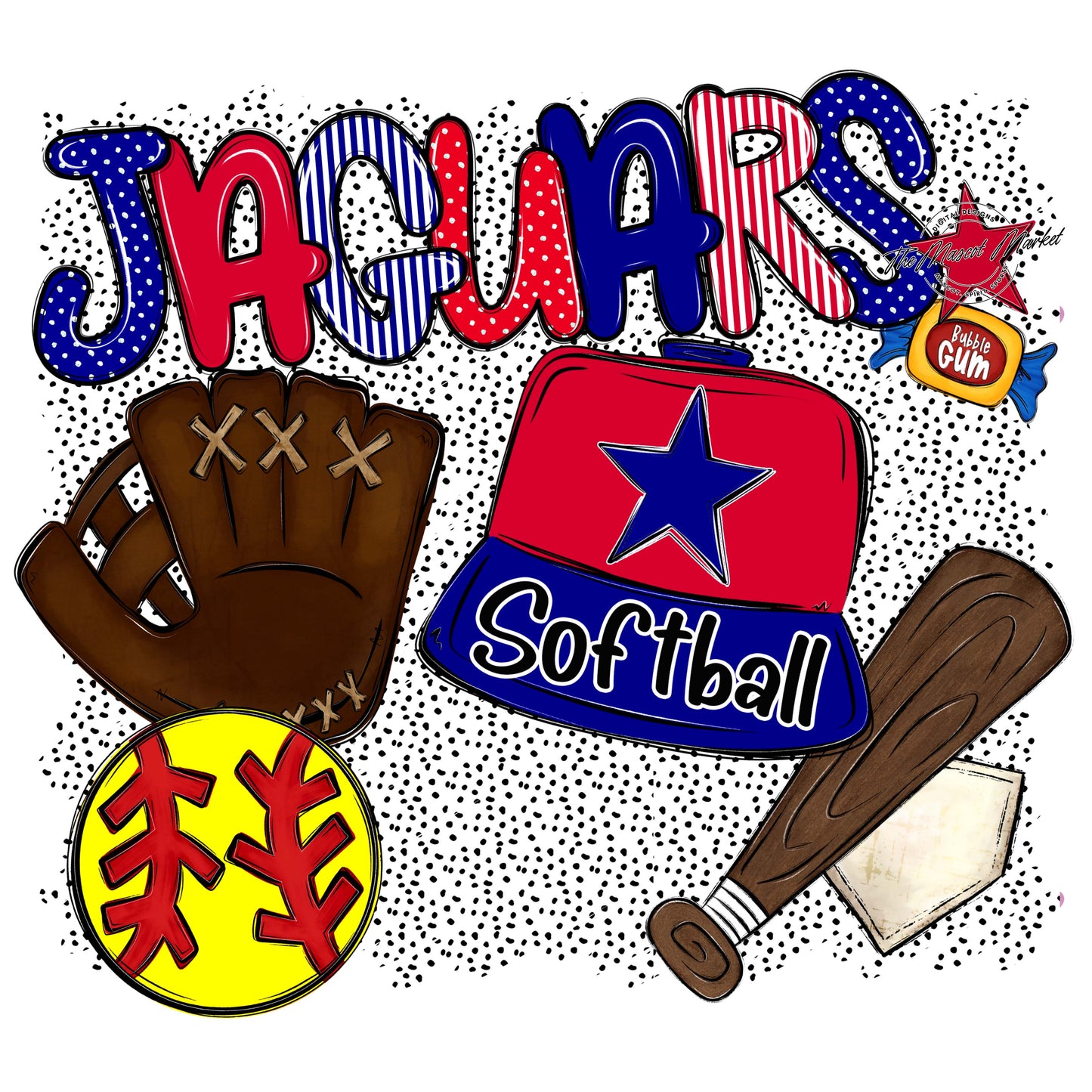 Jaguars Softball Spirit-Blue & Red