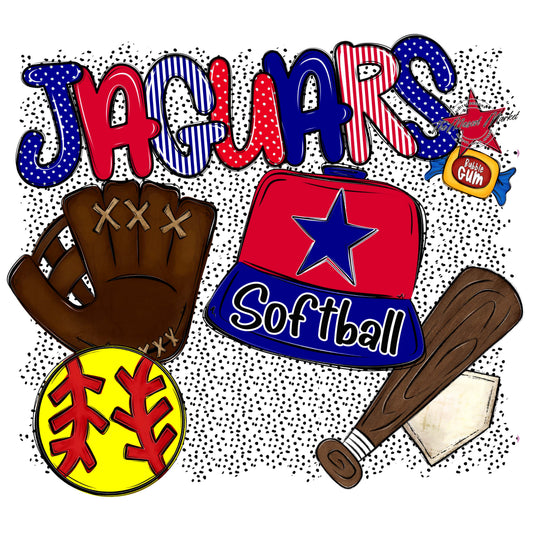 Jaguars Softball Spirit-Blue & Red