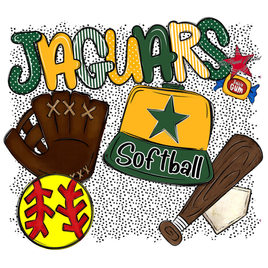 Jaguars Softball Spirit-Green & Yellow