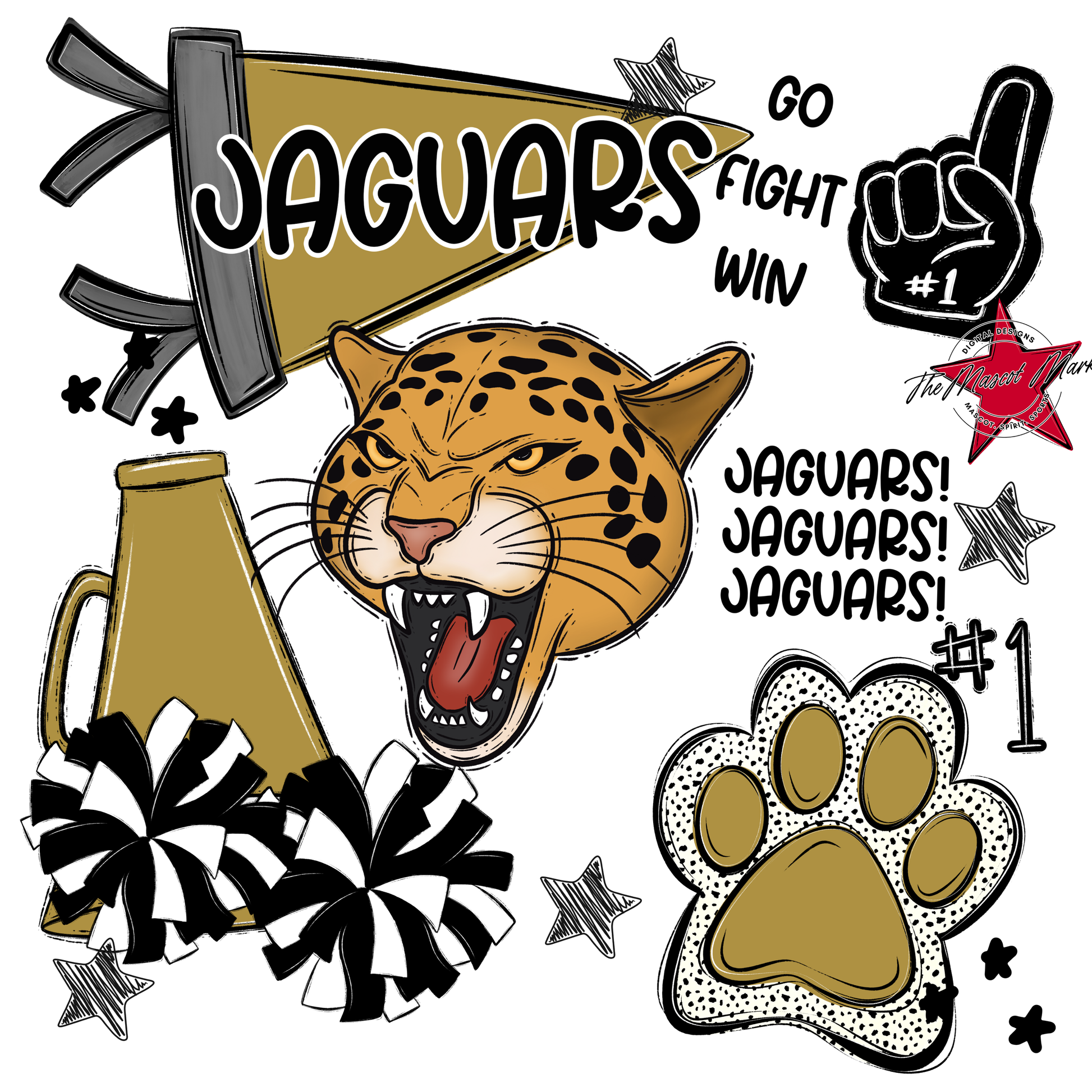 Jaguars Spirit Design-Gold