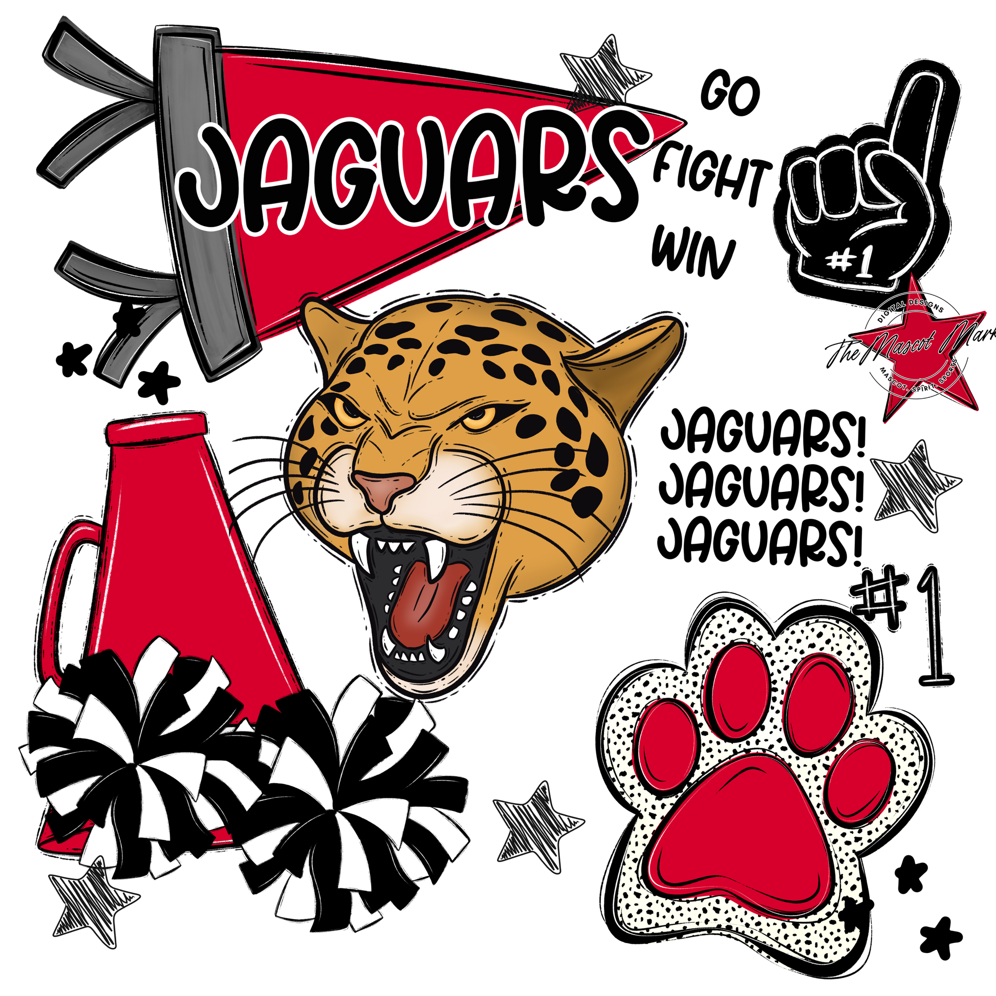 Jaguars Spirit Design-Red