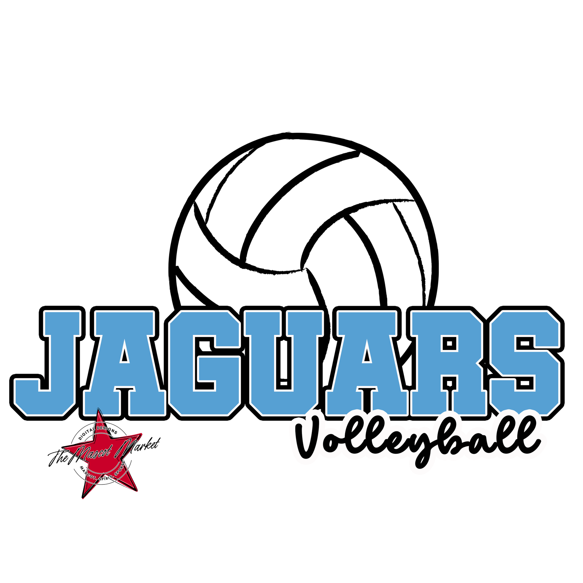Jaguars Varsity Volleyball-Carolina Blue