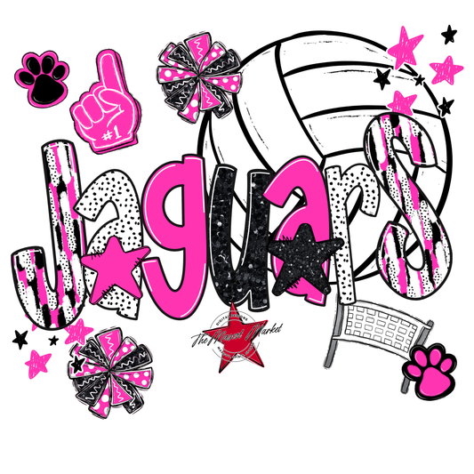 Jaguars Volleyball Scrape-Pink