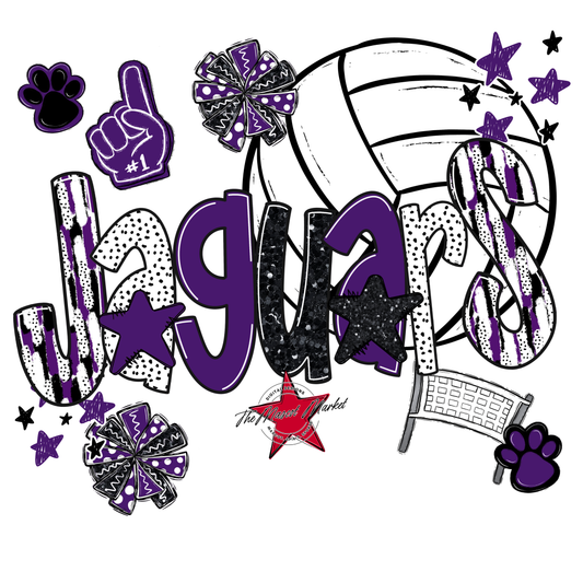 Jaguars Volleyball Scrape-Purple