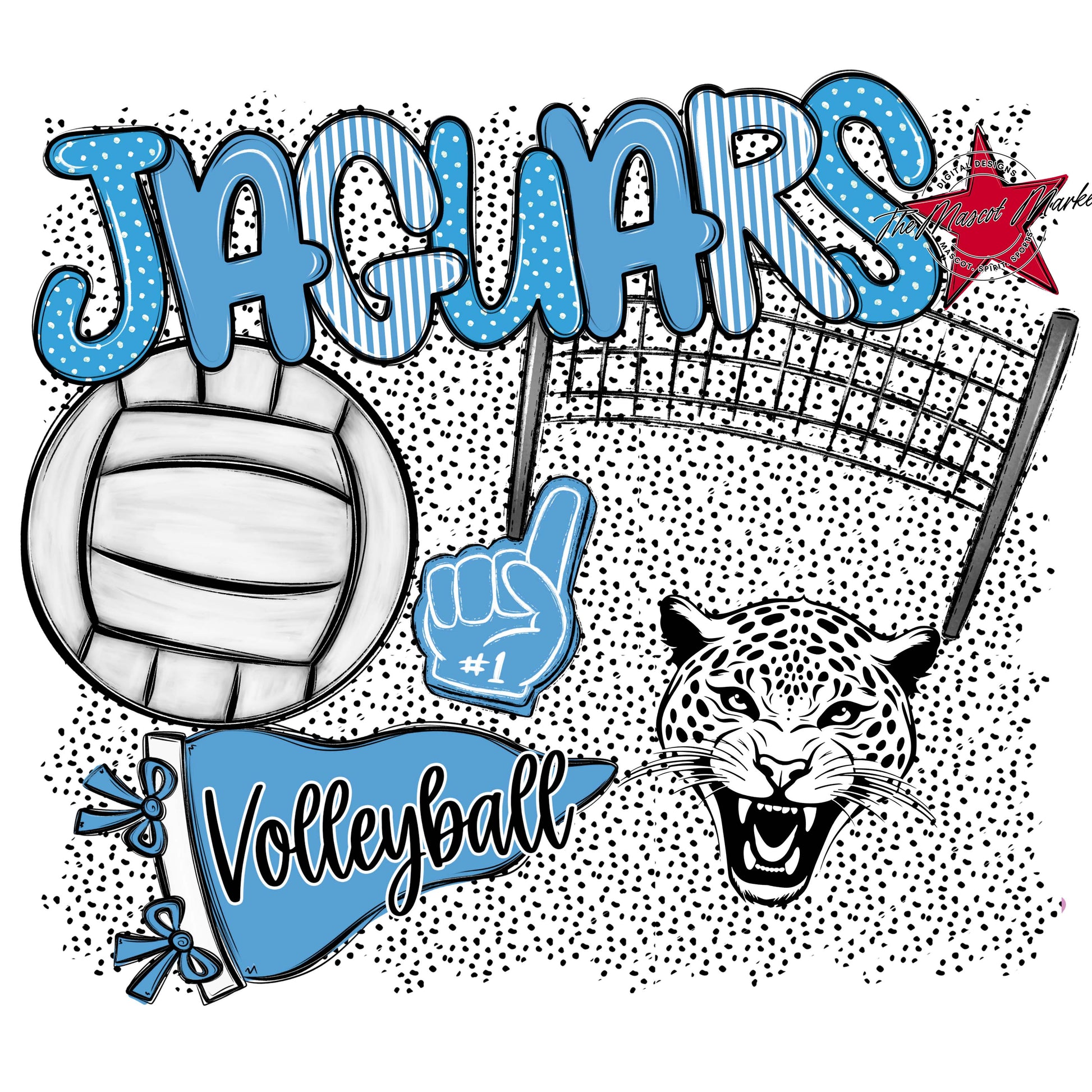 Jaguars Volleyball Spirit-Carolina Blue