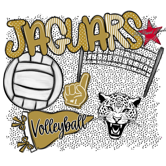 Jaguars Volleyball Spirit-Gold