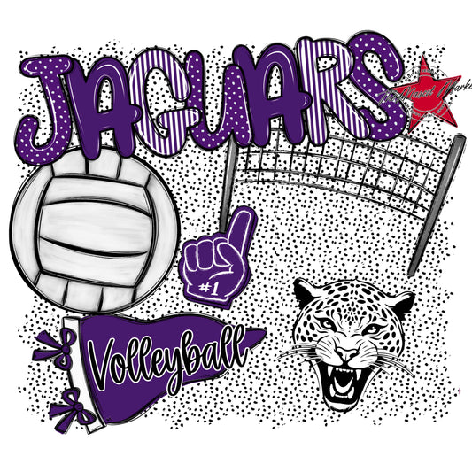 Jaguars Volleyball Spirit-Purple
