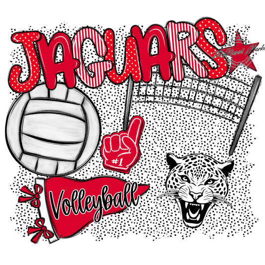 Jaguars Volleyball Spirit-Red