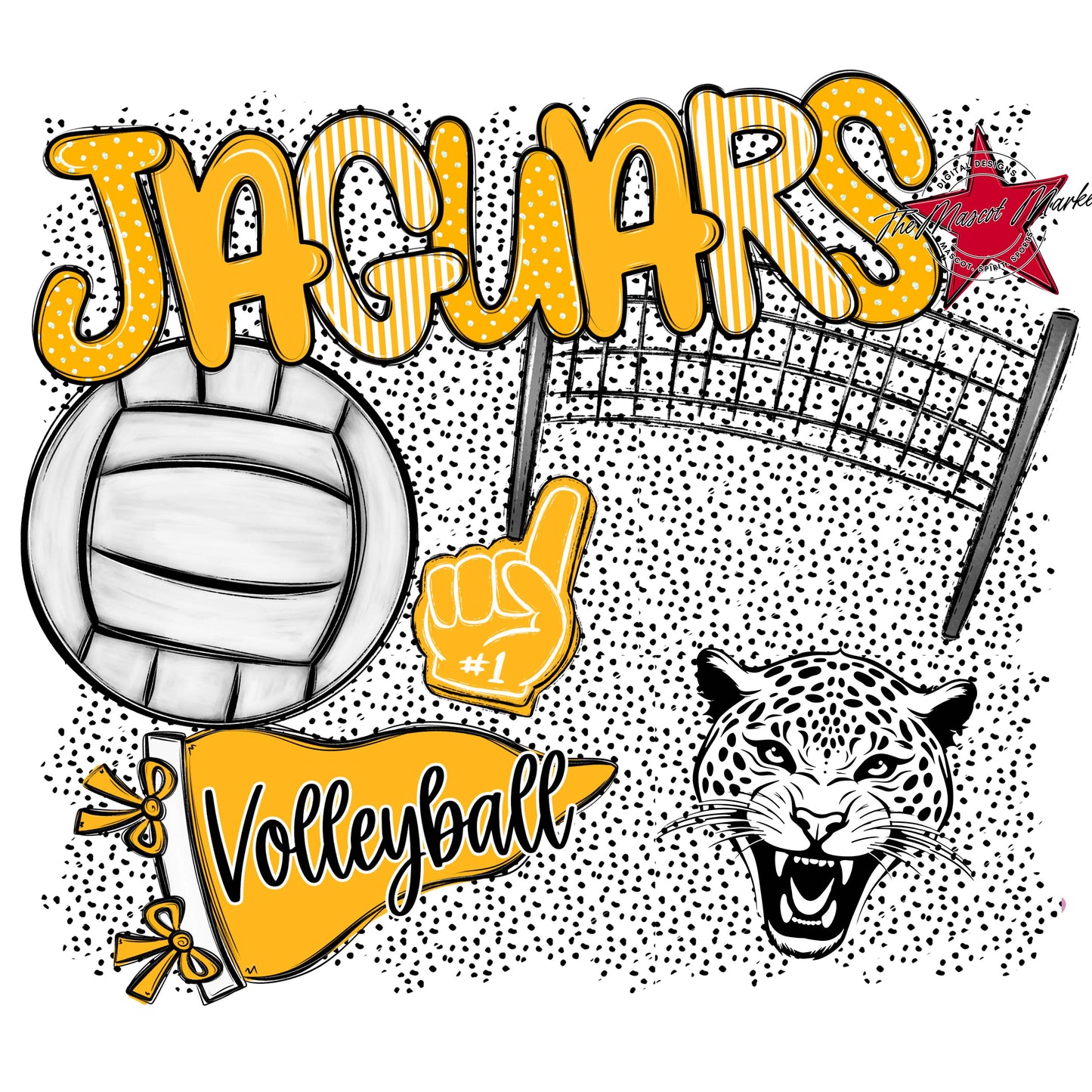 Jaguars Volleyball Spirit-Yellow
