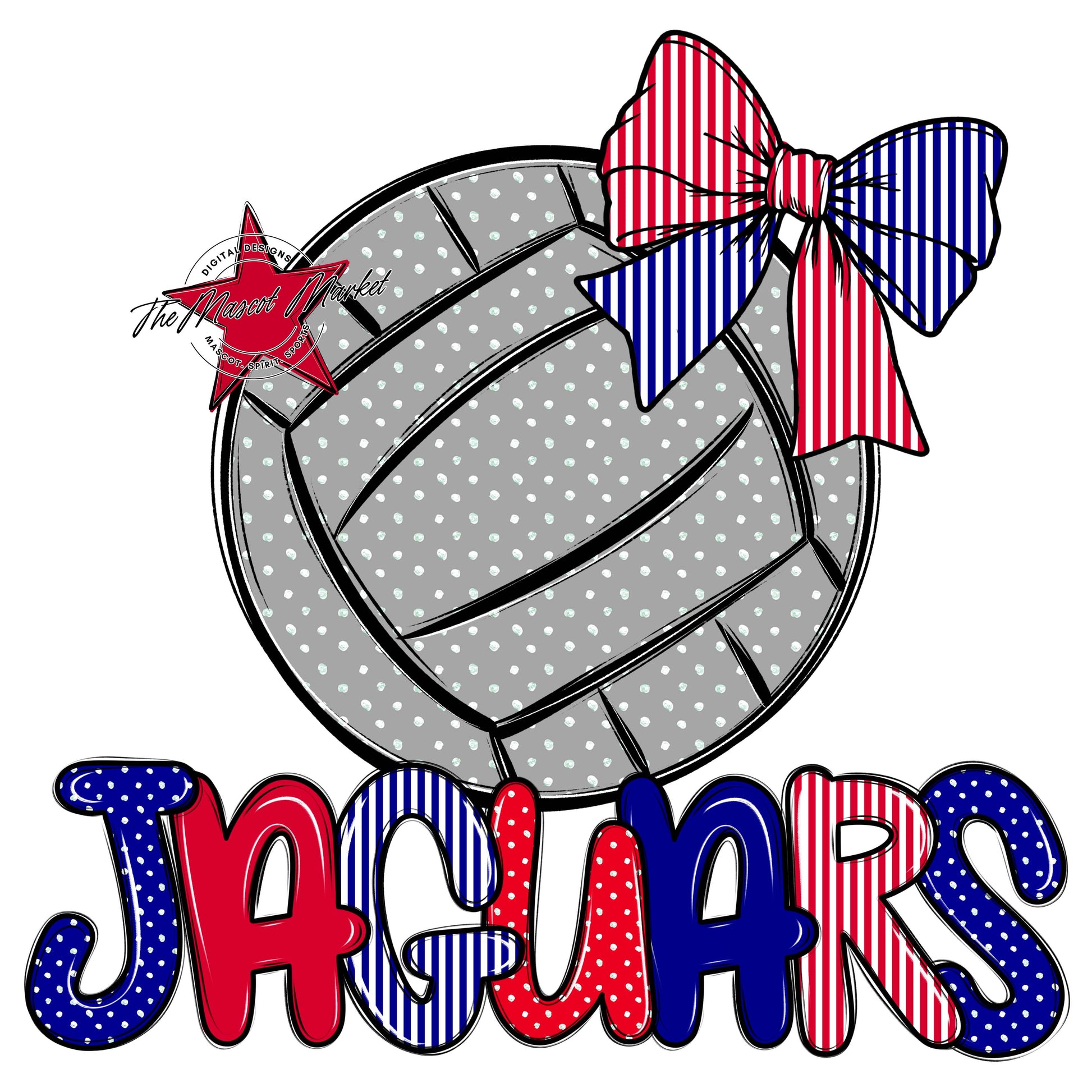 Jaguars Volleyball Spirit Design-Blue & Red
